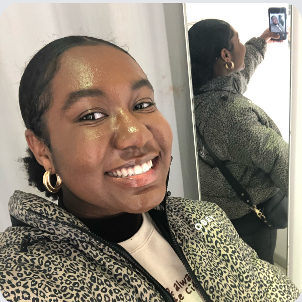 Sleek bun on thick natural hair
