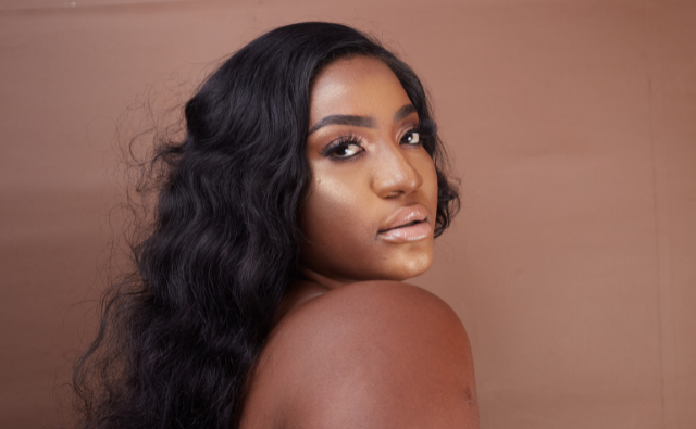 black woman wearing lace front wig