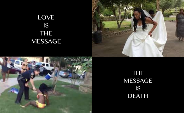 collage of clips from love is the message, the message is death film