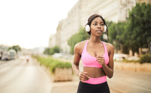 Black girl exercising outside