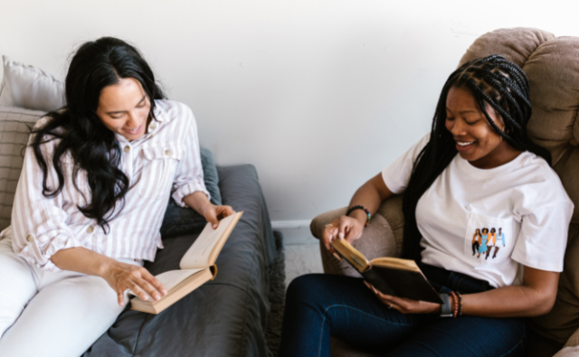 2 Black woman reading books