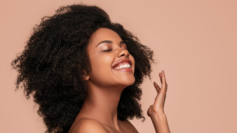 black girl with long natural hair