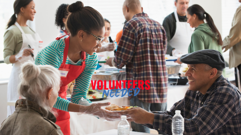 young girl volunteering to the elderly