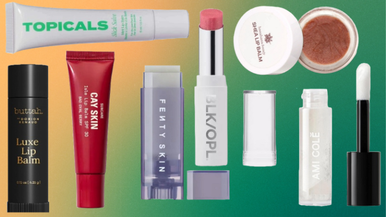 Collage of black owned lip balm