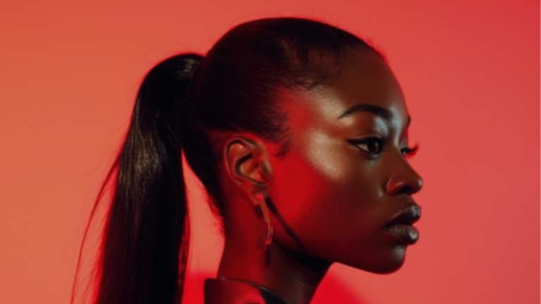 Black girl with a ponytail