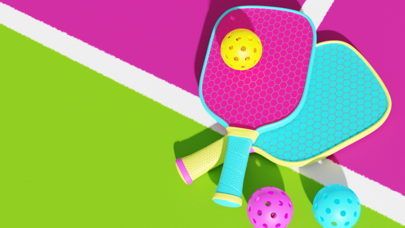 pickleball set on pickleball court